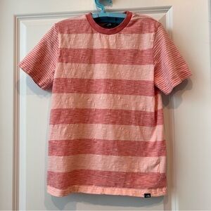 The North Face Pink Short Sleeve Stripe Tshirt SZ Youth 14-16 Slub Casual